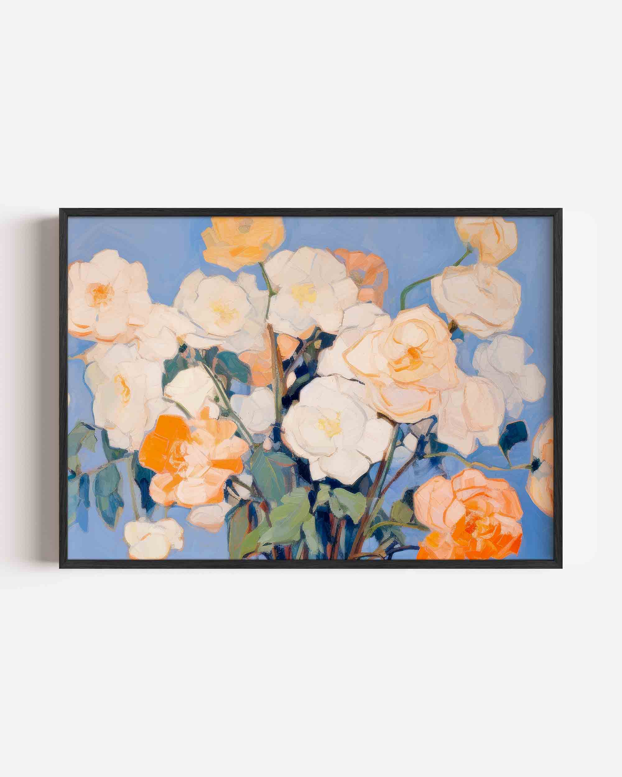 Bloemen in blauw Poster