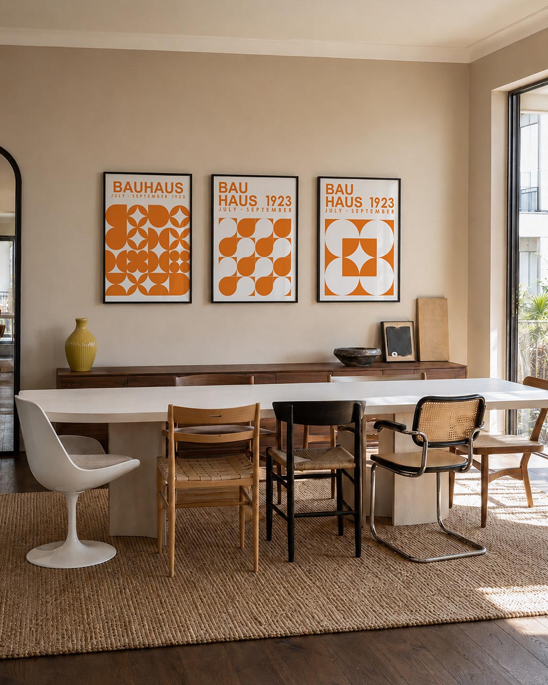 Oranje vormenspel Posterset