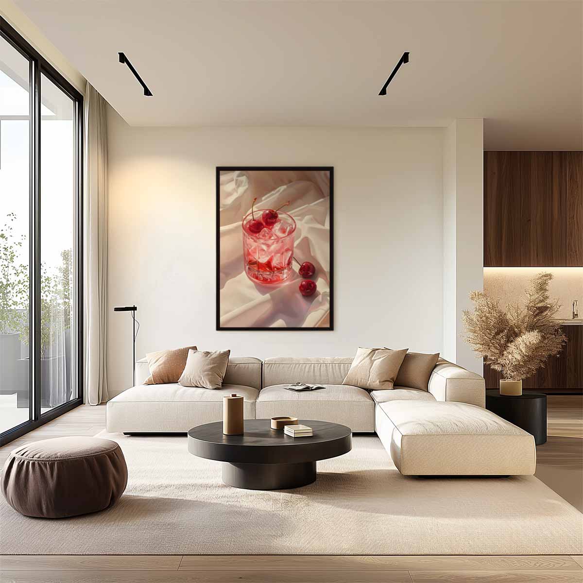 Verfrissende Kersen Op IJs Kunstwerk-canvas-dibond-plexiglas-wanddecoratie-WallArtistic