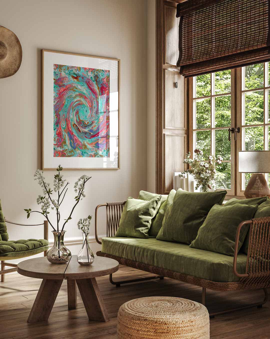 Abstracte Kleurenwervel Poster-WallArtistic