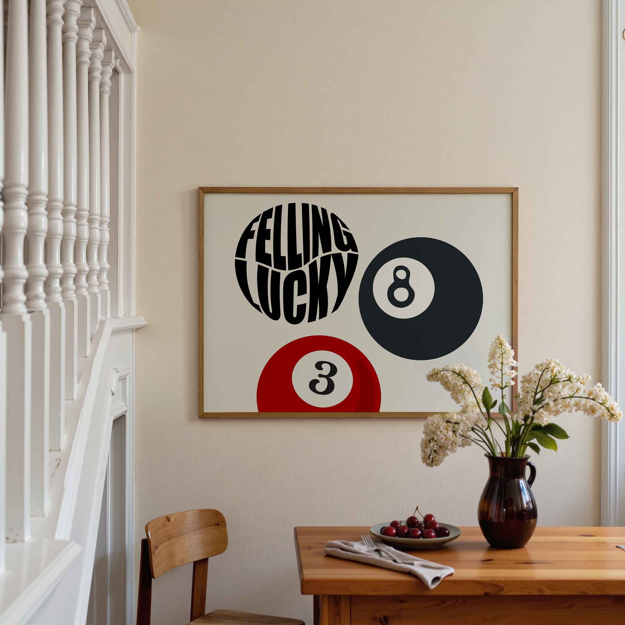Biljartballen en tekst Poster