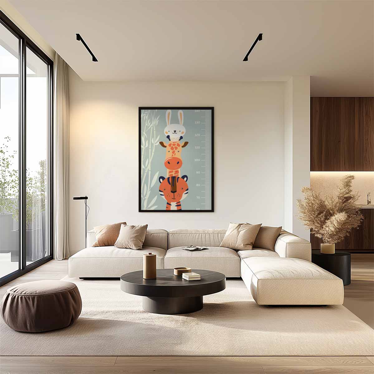 Dieren Groeimeter Poster Kunstwerk-canvas-dibond-plexiglas-wanddecoratie-WallArtistic