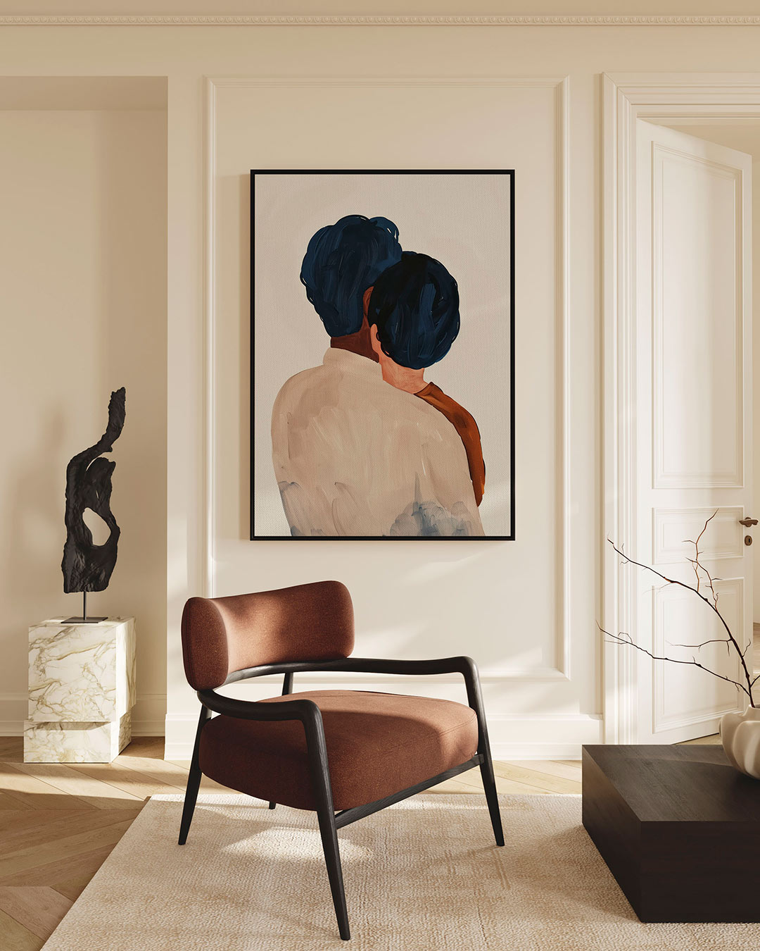 Intieme omhelzing Kunstwerk