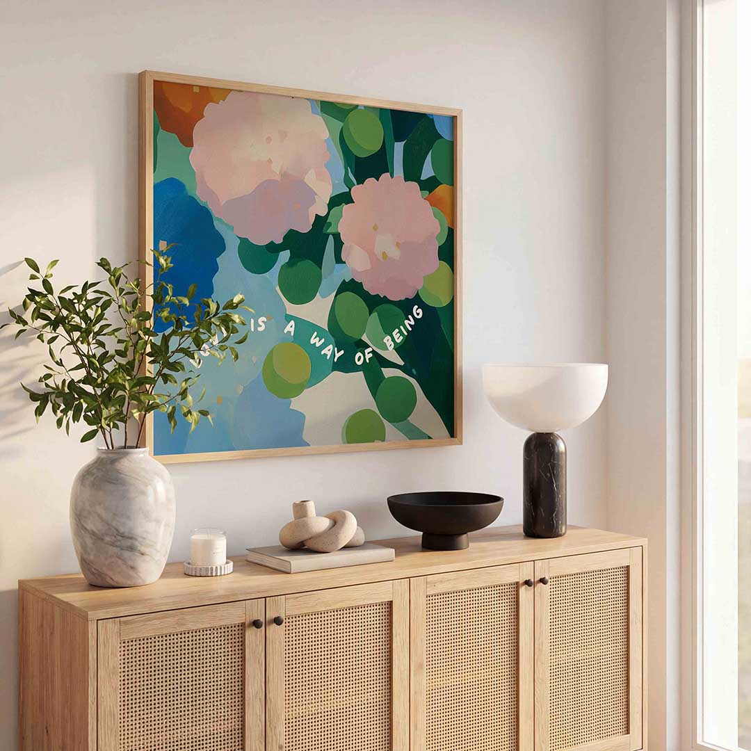Bloemen en tekst Poster