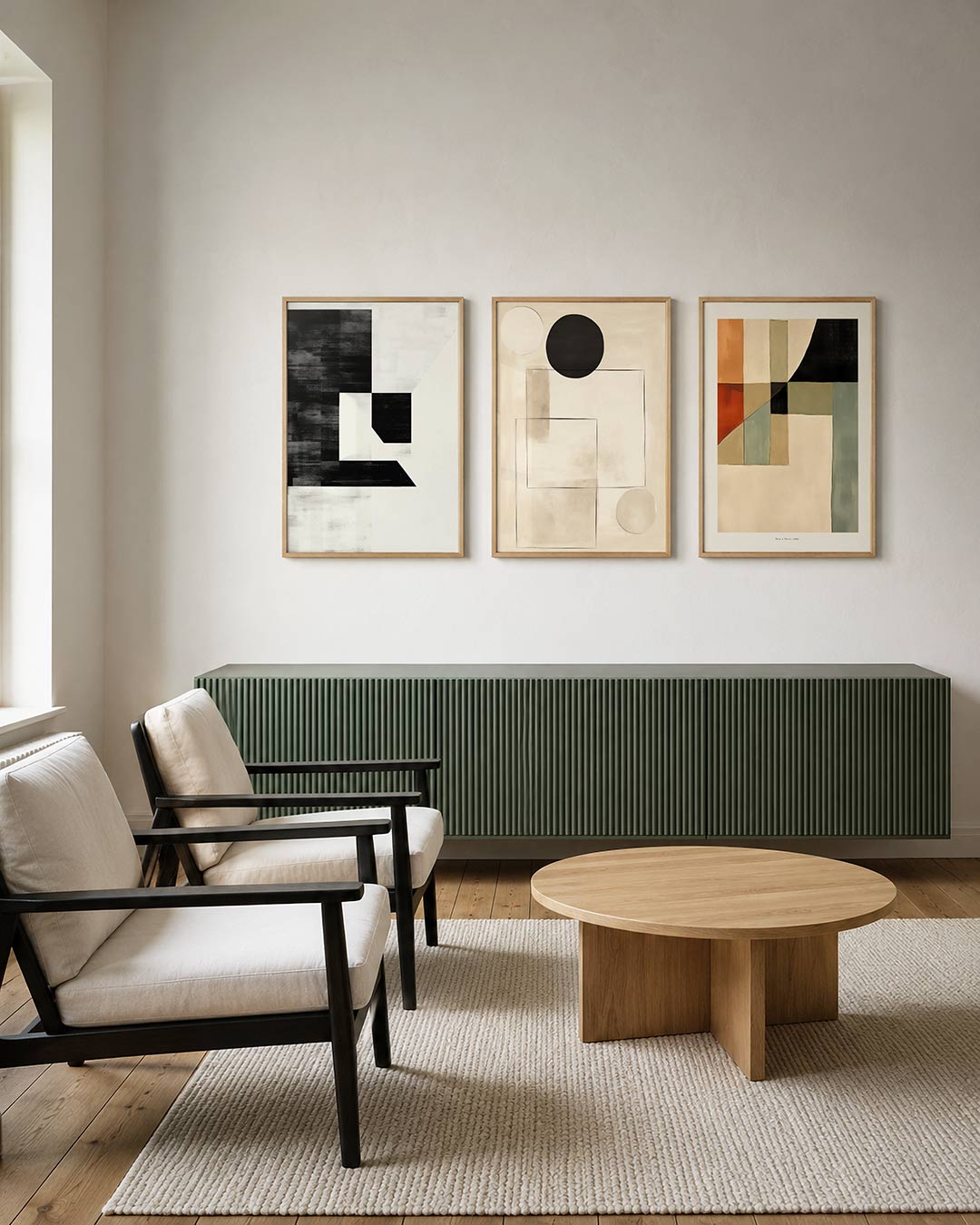Zwart wit vlakverdeling Posterset