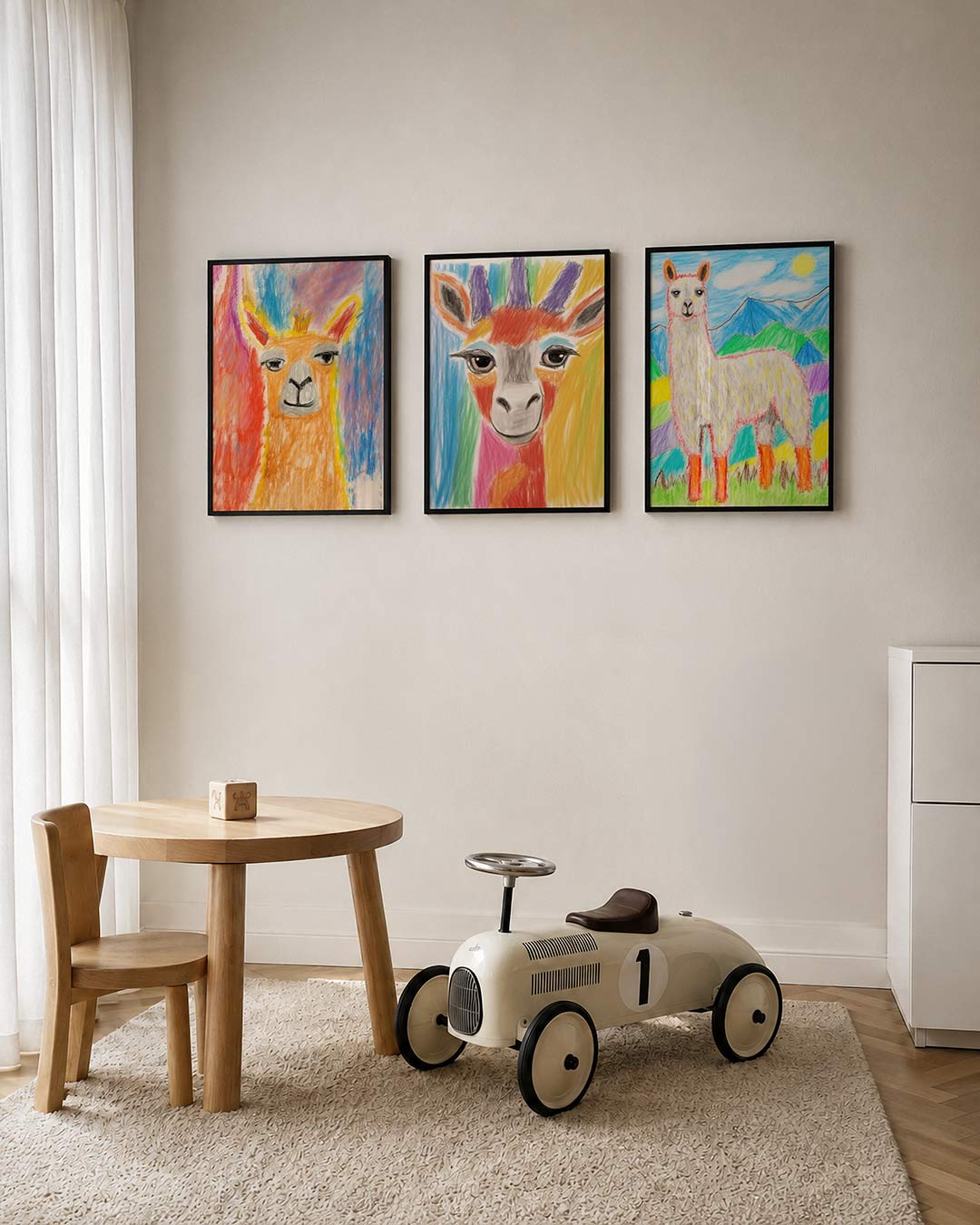 Kleurrijke lama portret Posterset