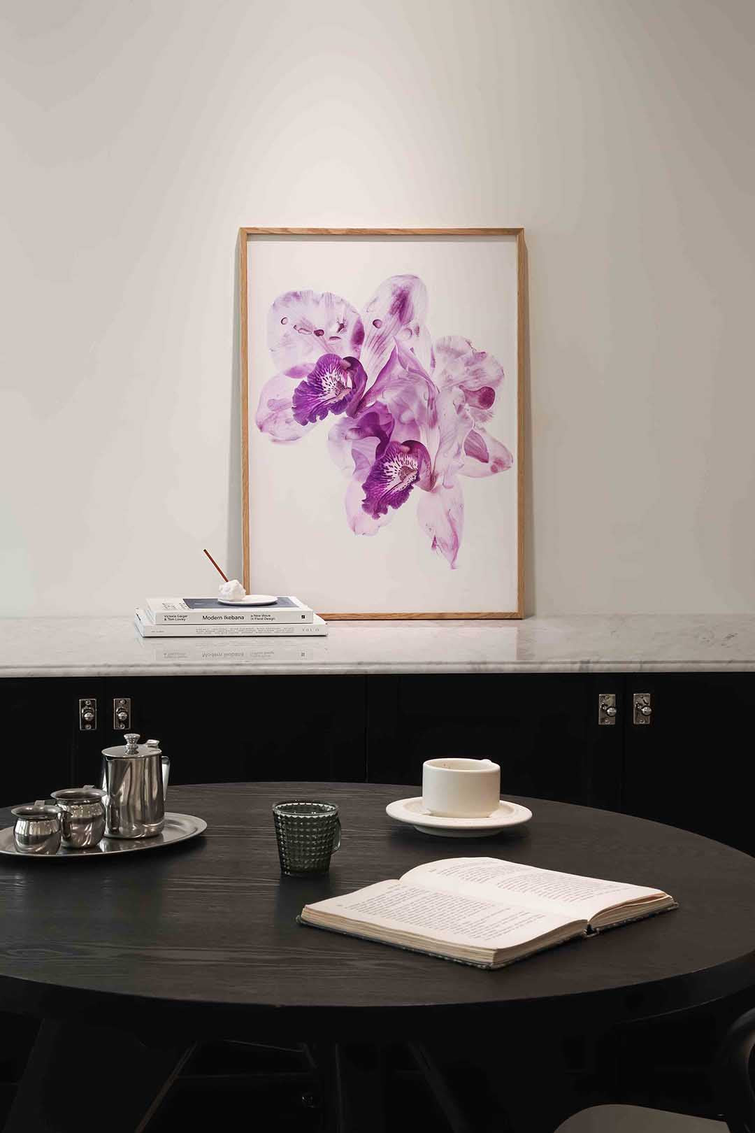 Paarse orchideeën Poster