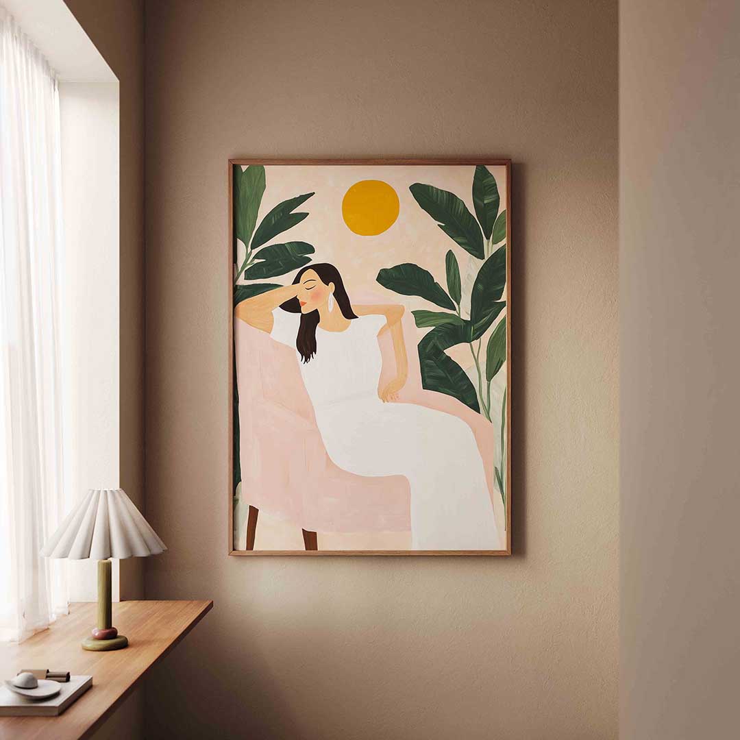 Vrouw in stoel Poster