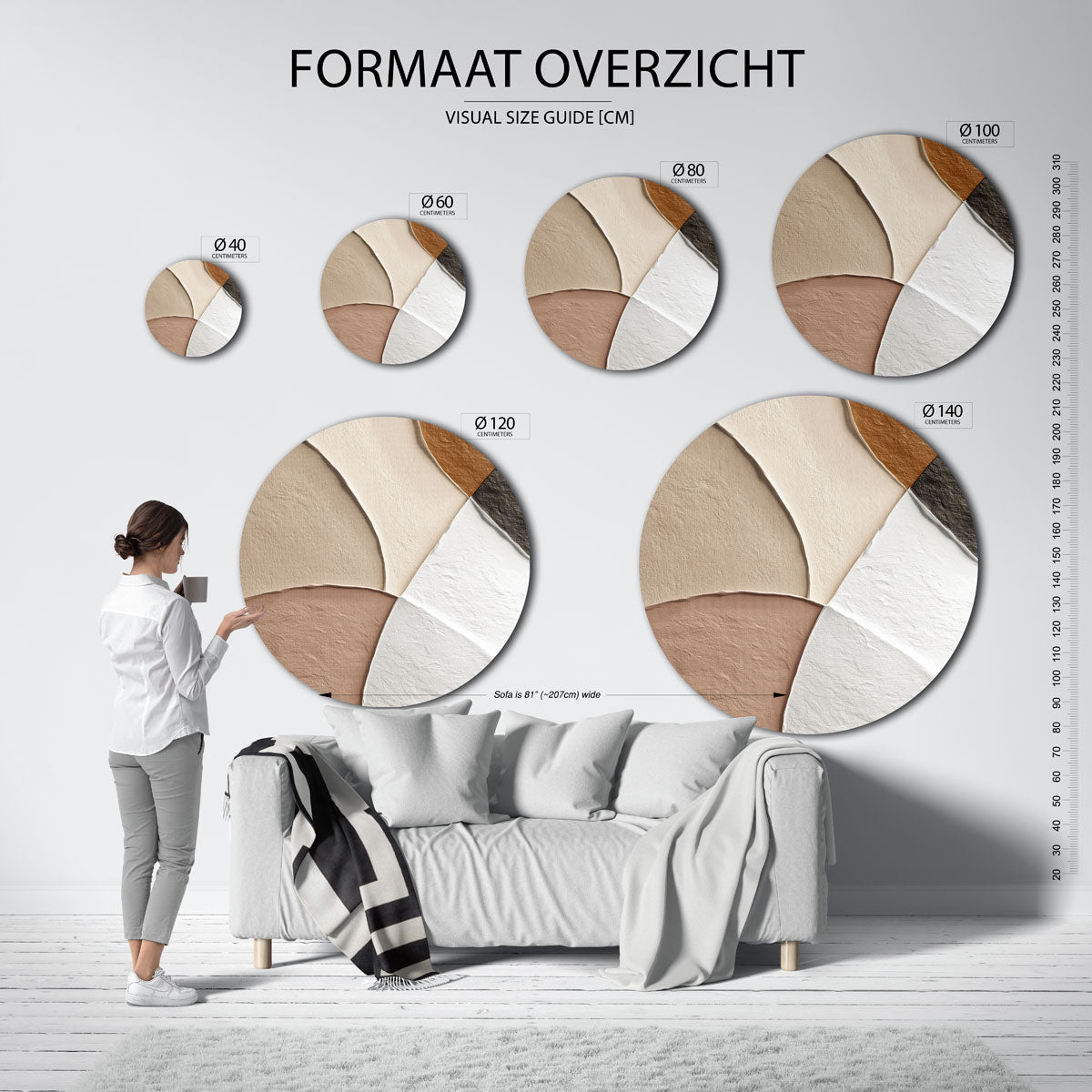 Abstracte vormen Muurcirkel