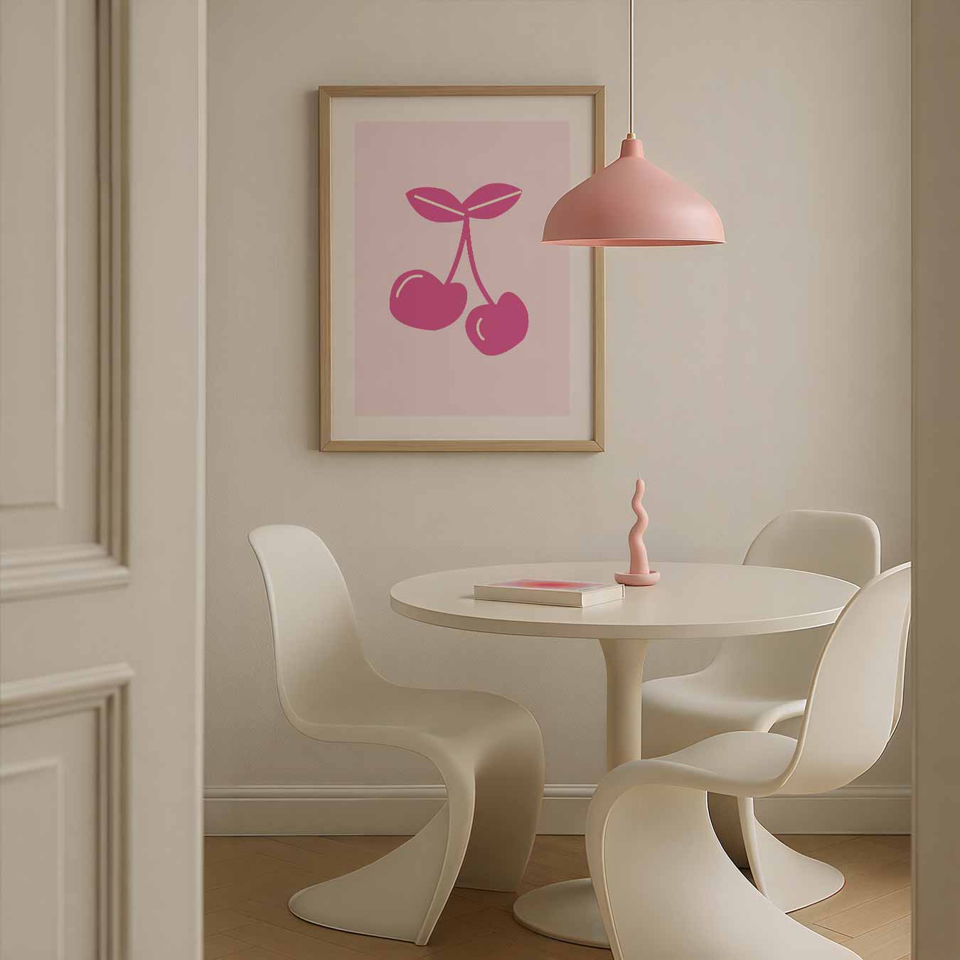 Schattige Kersen Illustratie Poster-WallArtistic