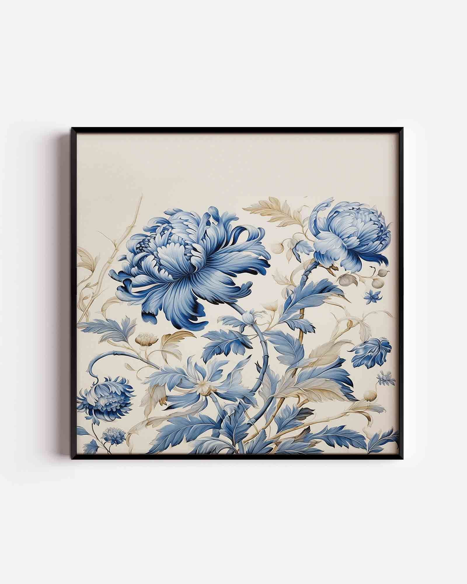 Blauwe bloemen Poster