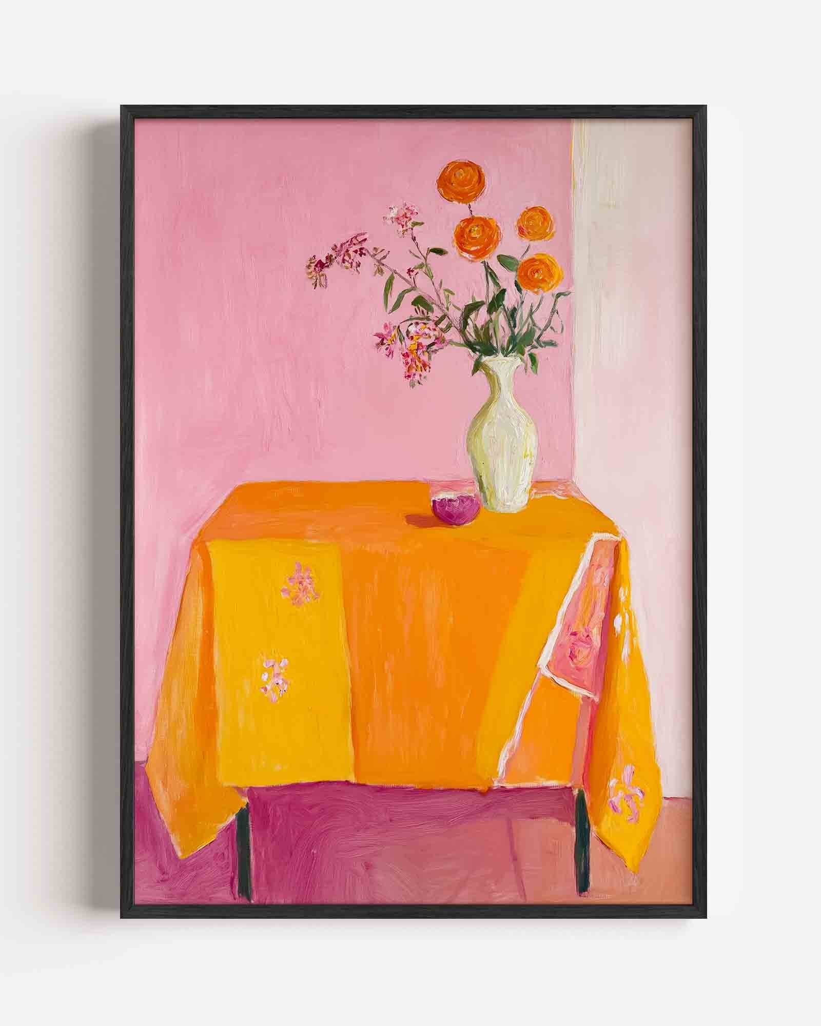 Bloemen op tafel Poster
