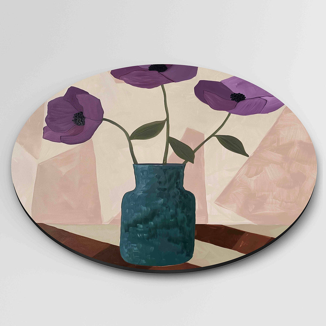 Paarse bloemen in vaas Muurcirkel