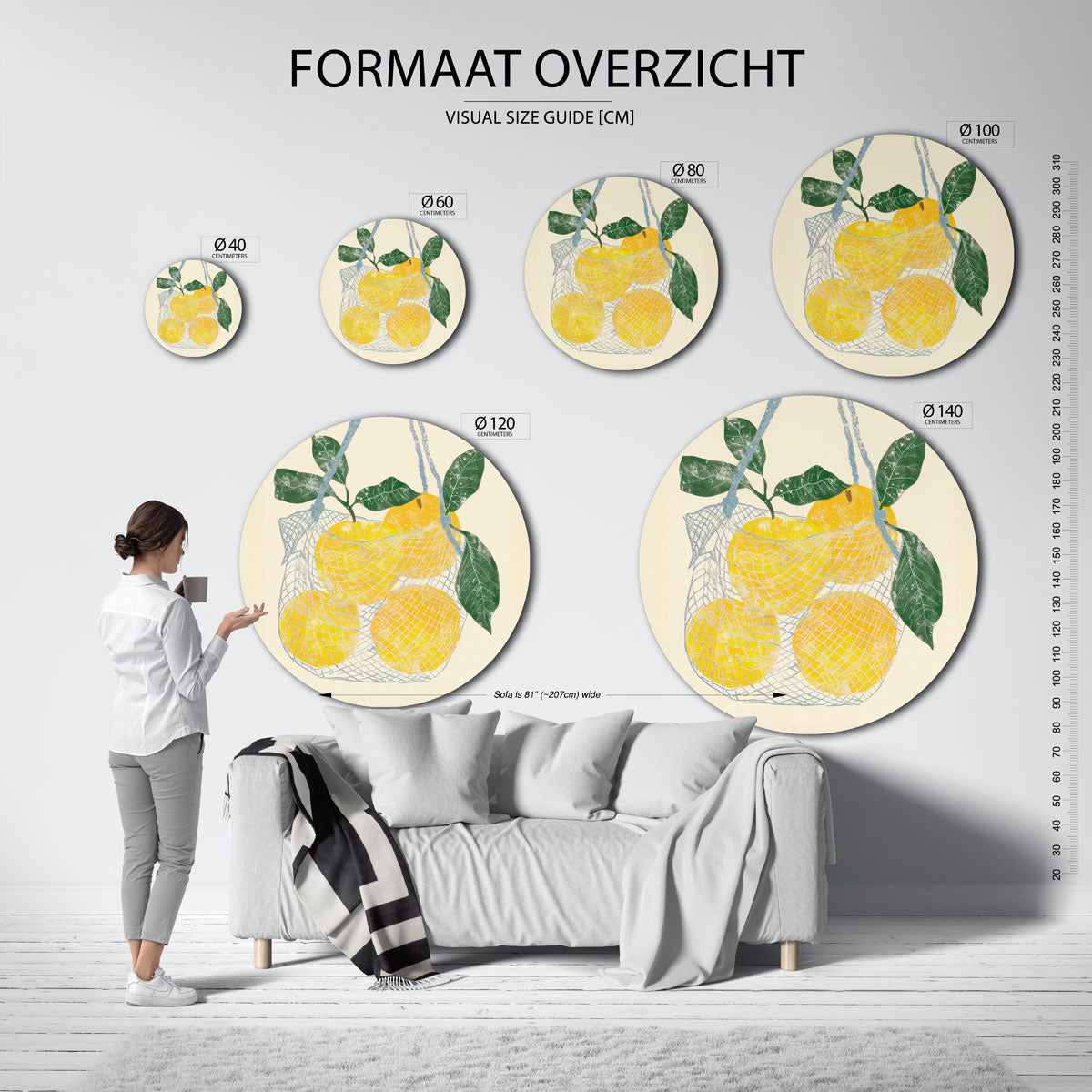 Citroenen in net Muurcirkel