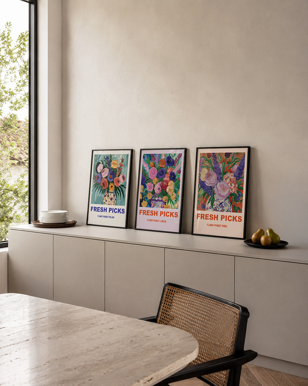 Bloemrijke expressie Posterset