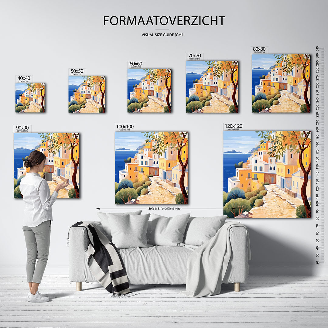 Zonnige kusthuizen Kunstwerk