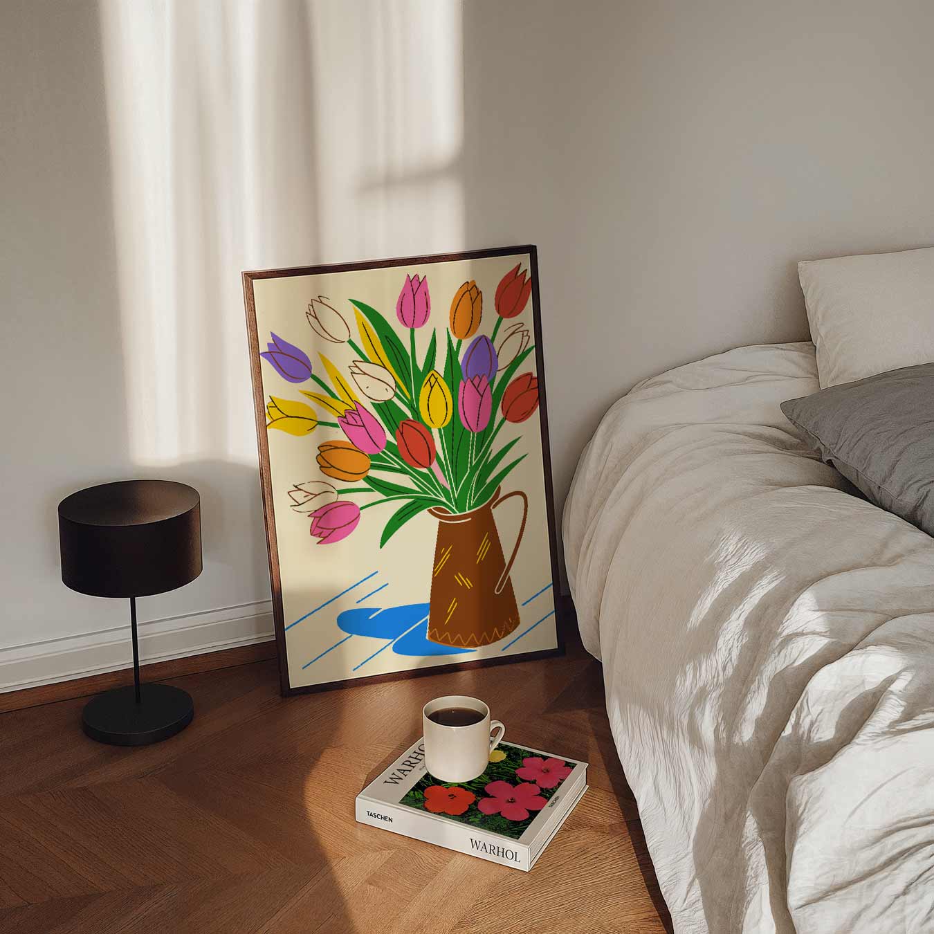 Vrolijke Tulpenposter-WallArtistic