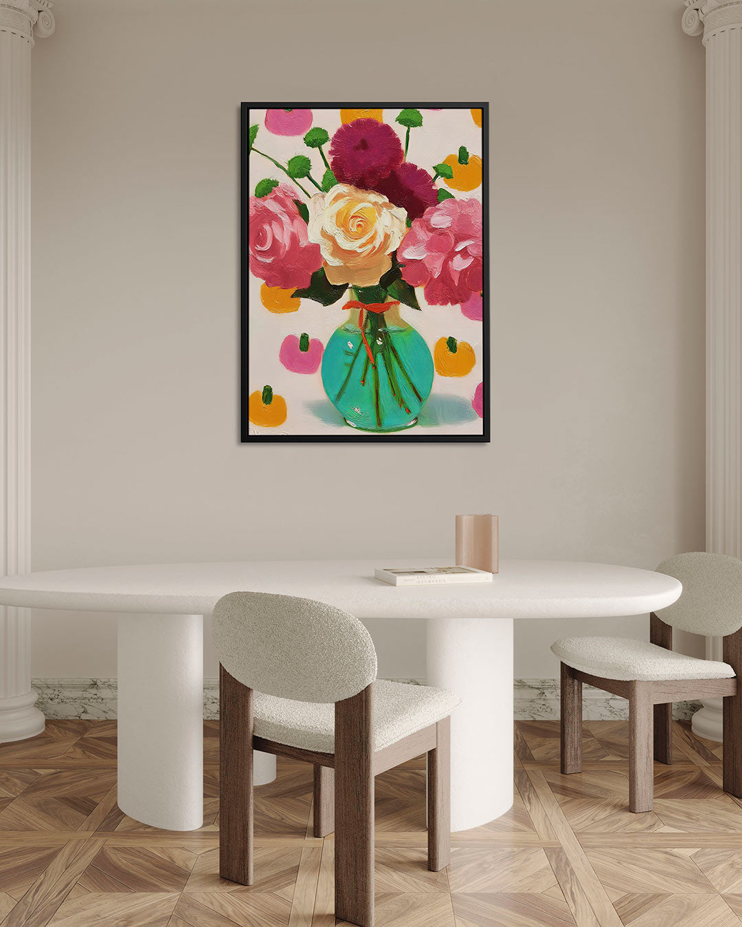 Bloemrijke kleurenexplosie Kunstwerk