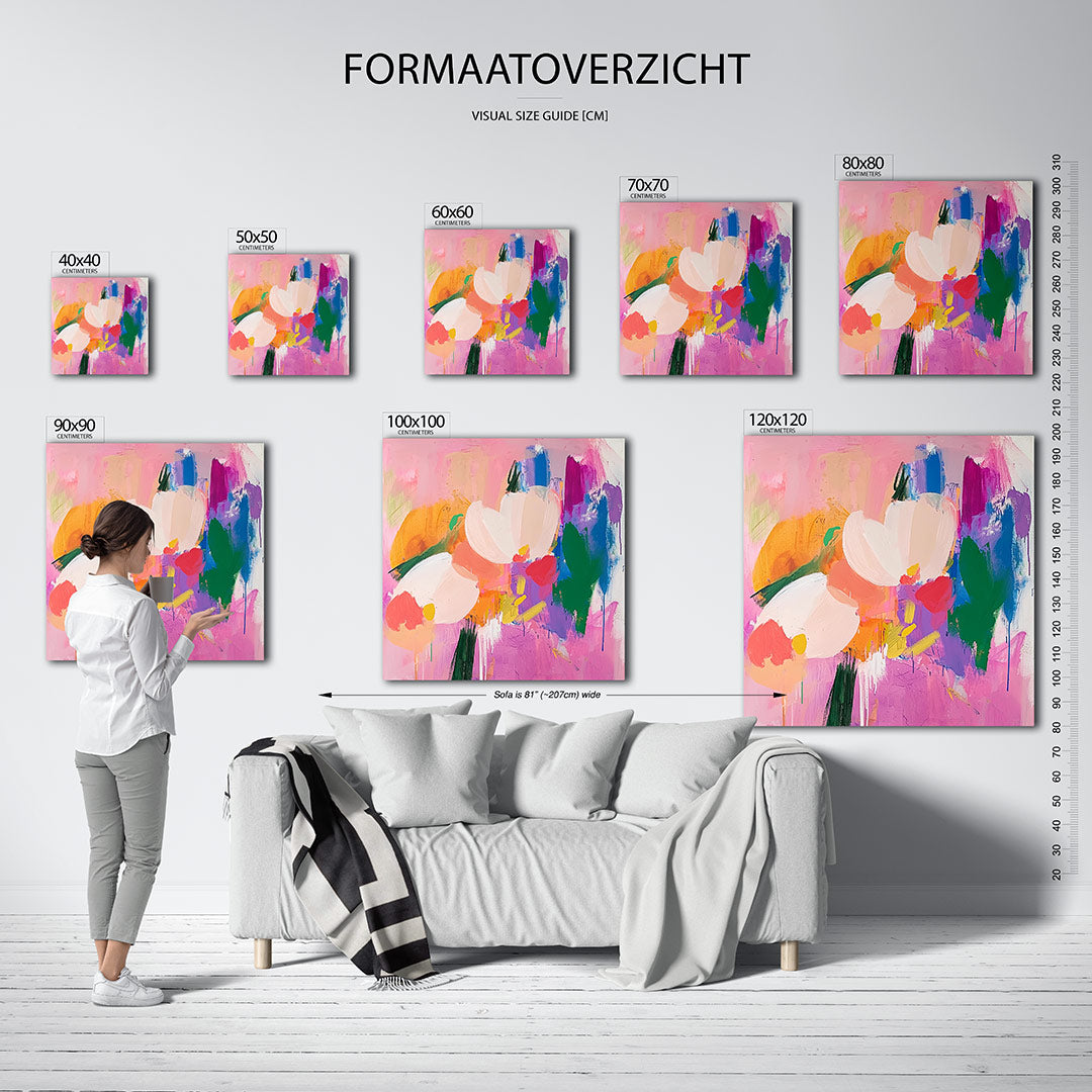 Vrolijke kleurenexplosie Kunstwerk