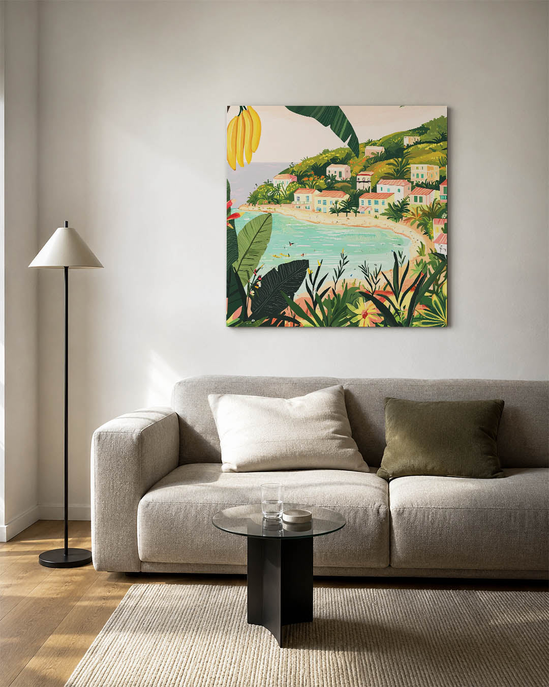 Zonnige kust illustratie Kunstwerk