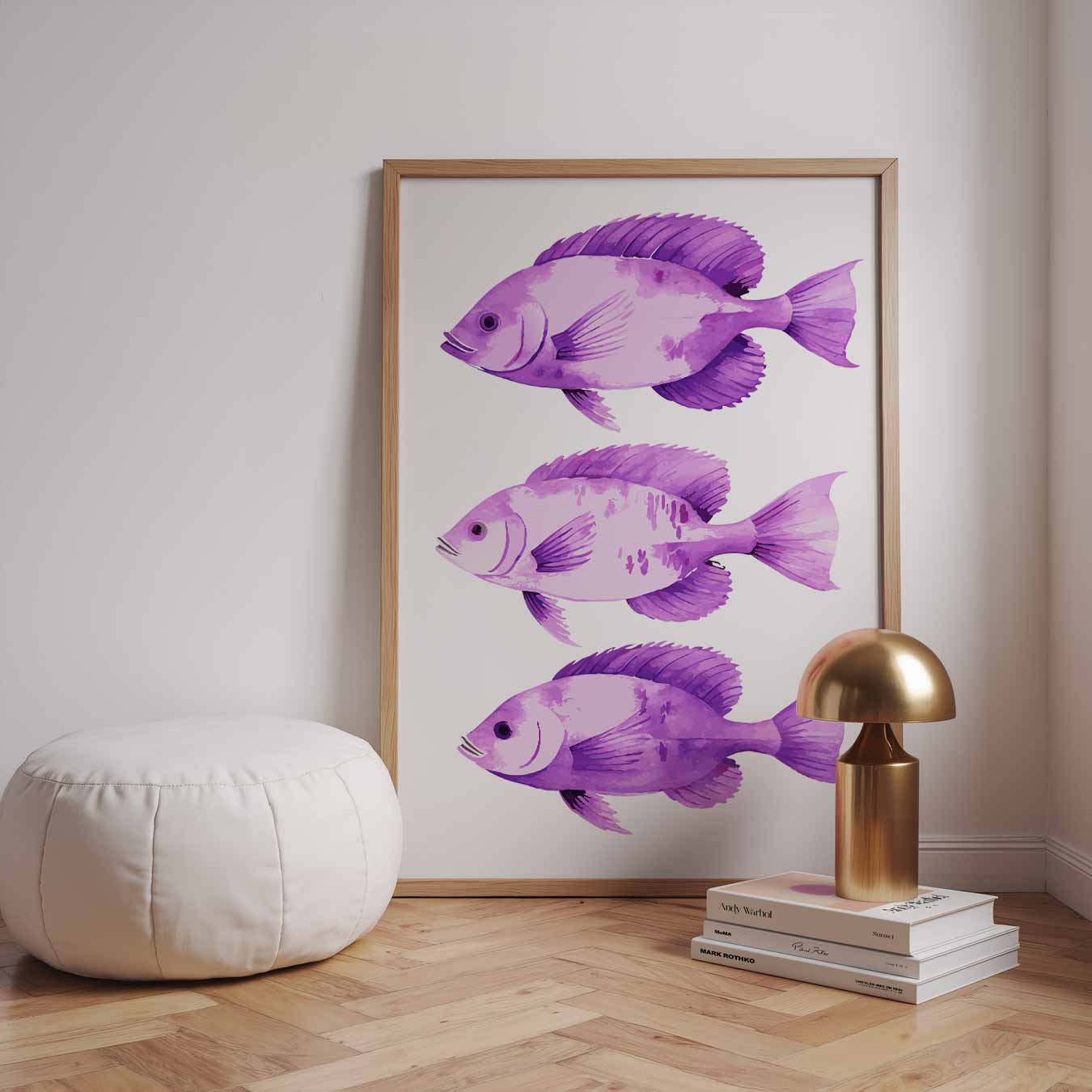 Paarse Vissen Pracht Poster-WallArtistic