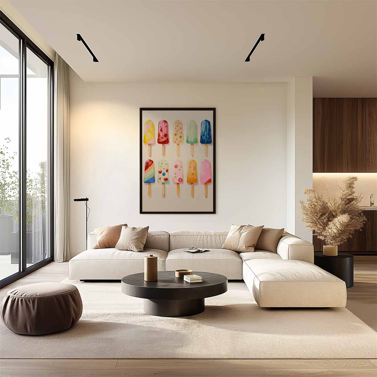 Kleurrijke IJsjes Illustratie Kunstwerk-canvas-dibond-plexiglas-wanddecoratie-WallArtistic