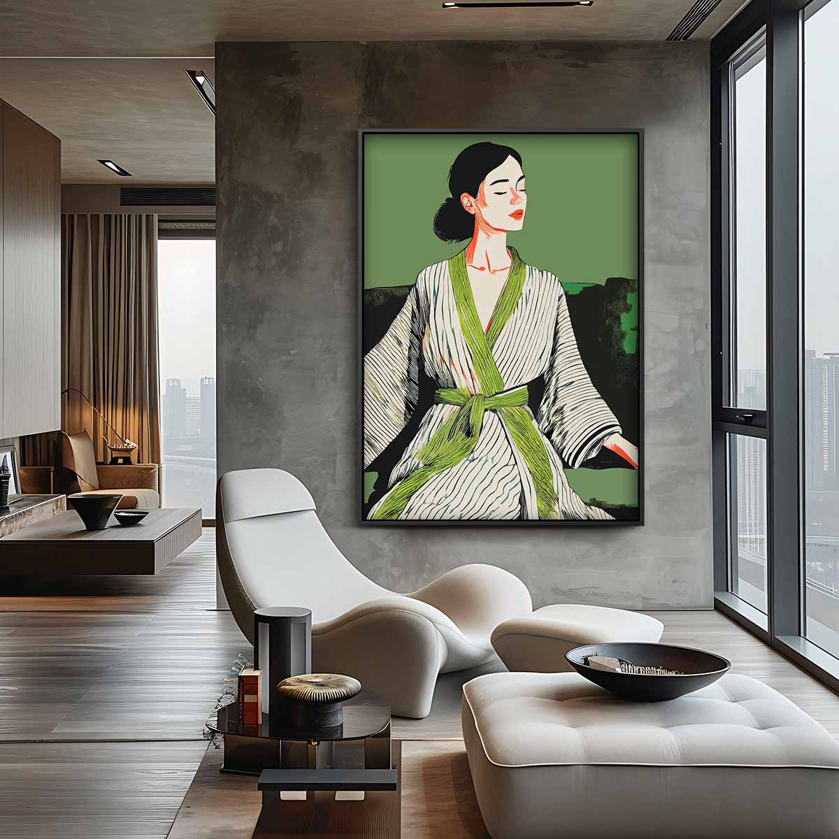 Rust in Groen Kunstwerk-canvas-dibond-plexiglas-wanddecoratie-WallArtistic