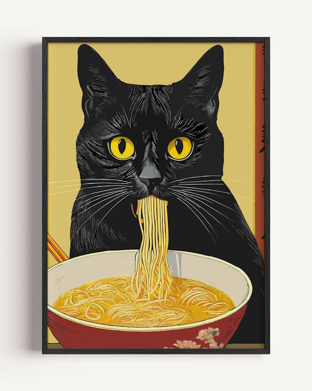 Kat met Noodles Poster-WallArtistic