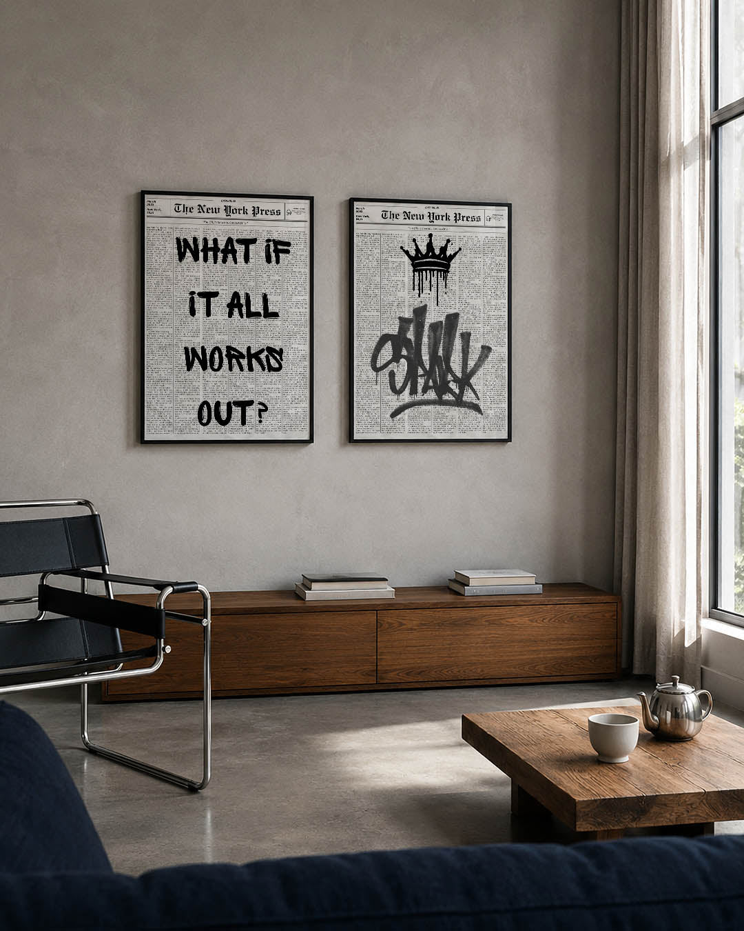 Typografische krant Posterset