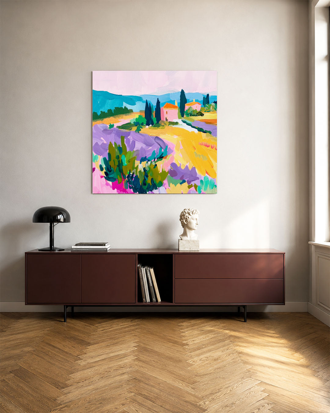 Kleurrijk landschap Kunstwerk