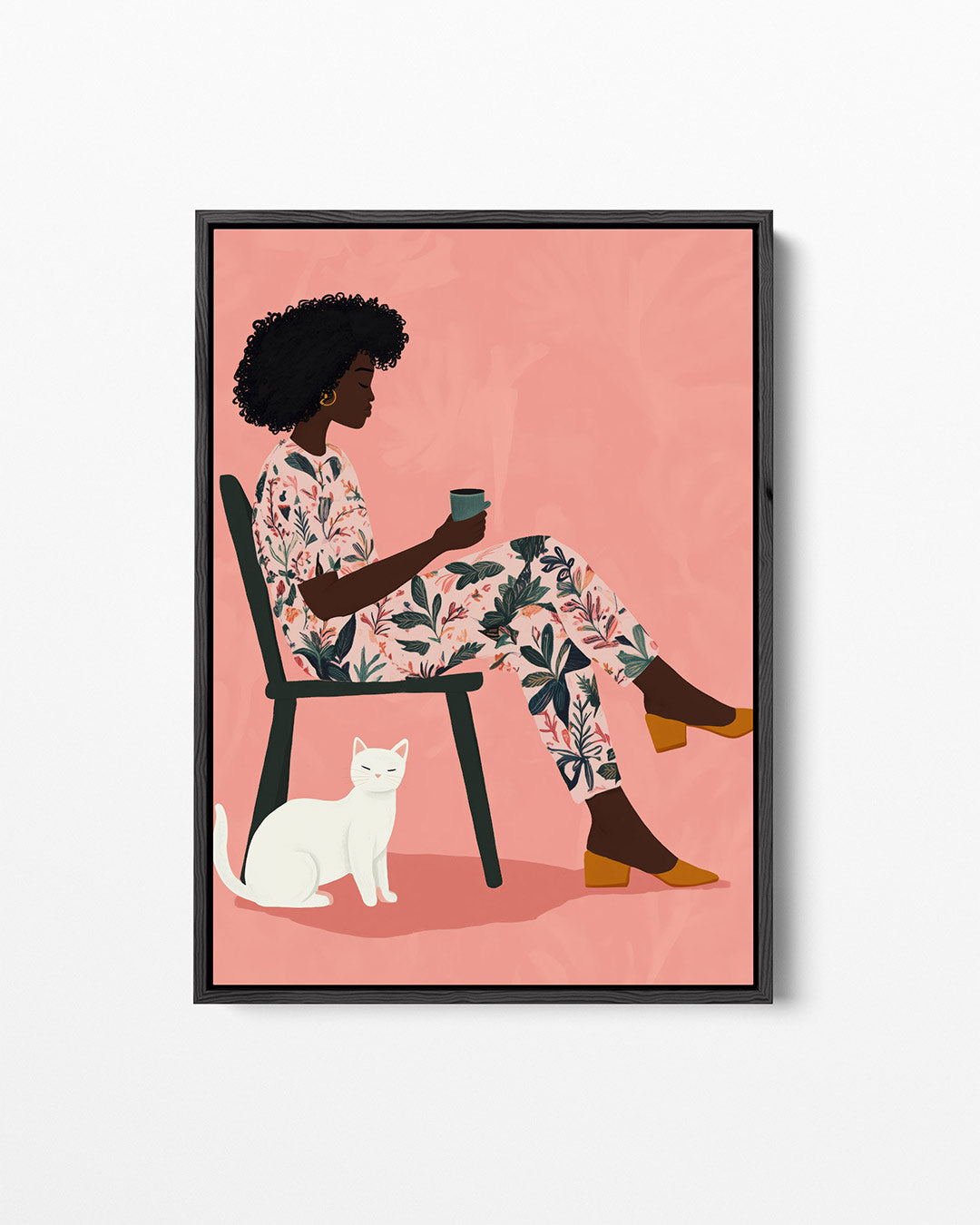 Vrouw met kat Kunstwerk
