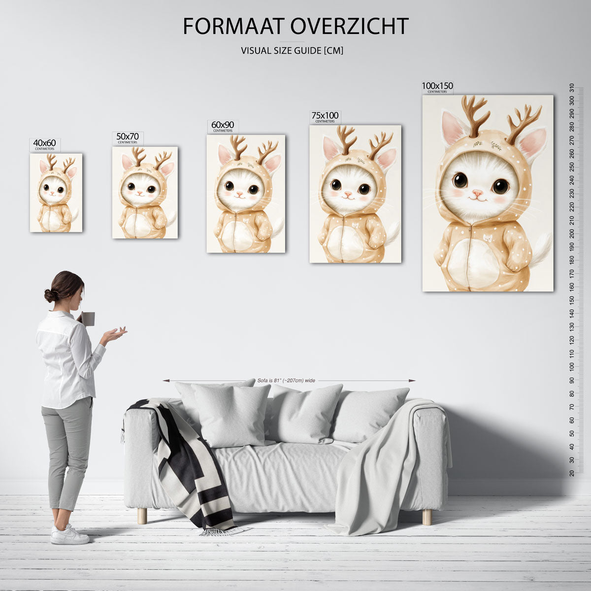 Schattige kat illustratie Kunstwerk