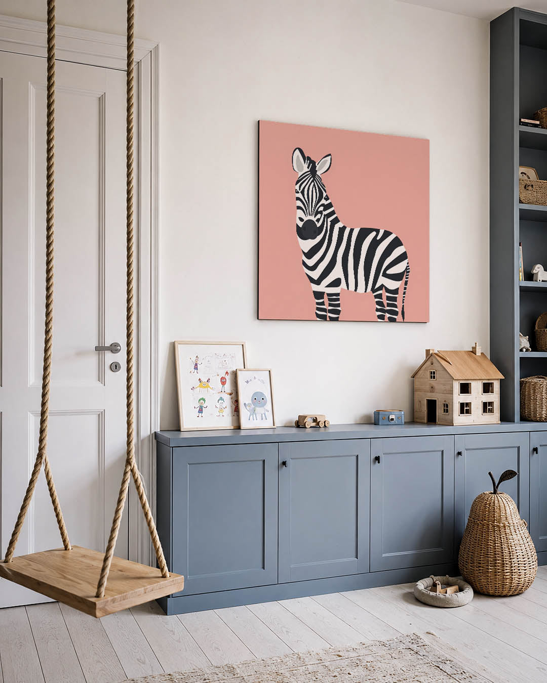 Gestreepte zebra illustratie Kunstwerk