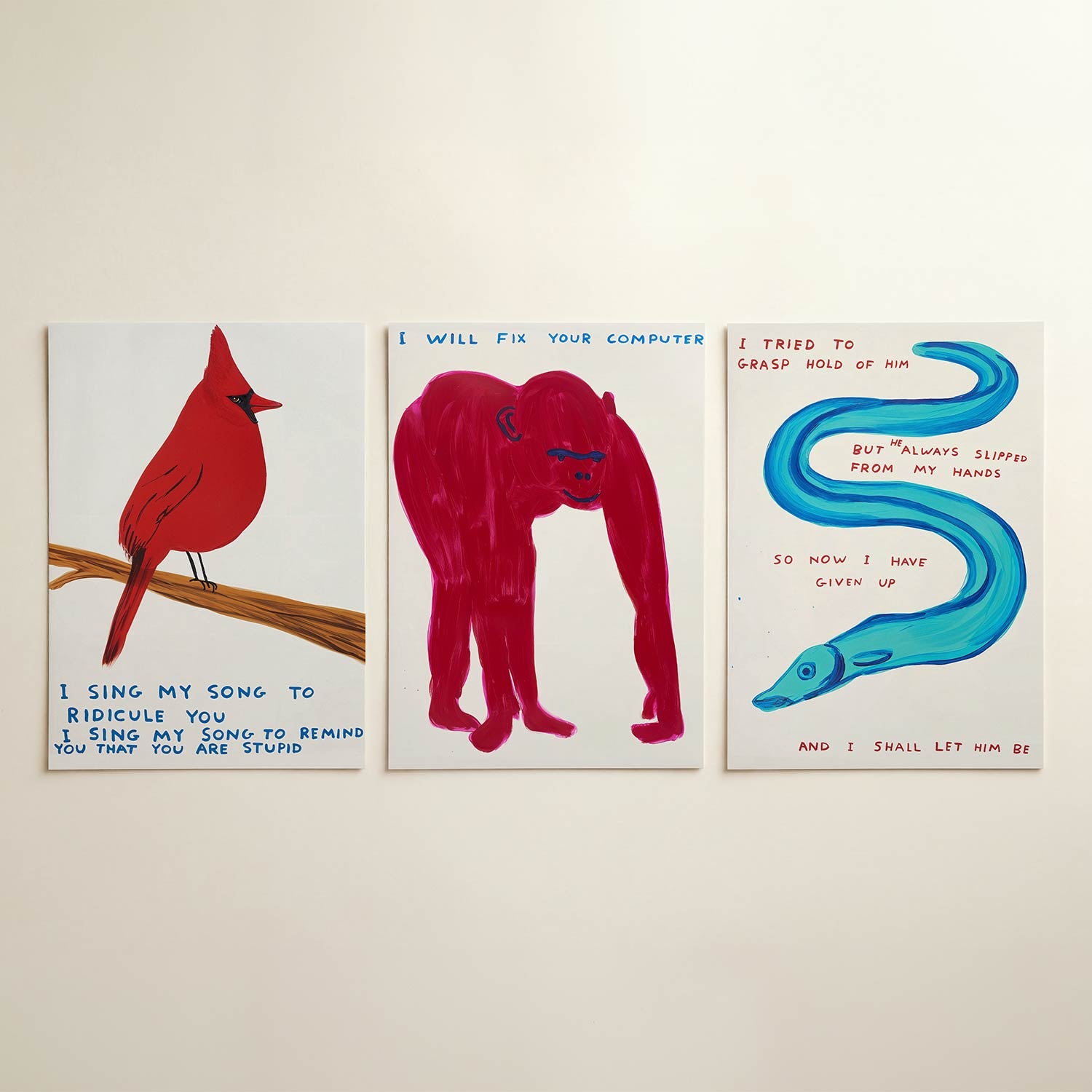 Vogel en tekst Posterset