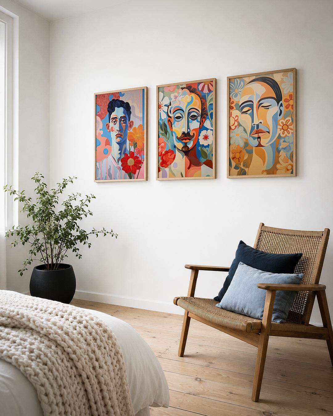 Kleurrijke portretcompositie Posterset