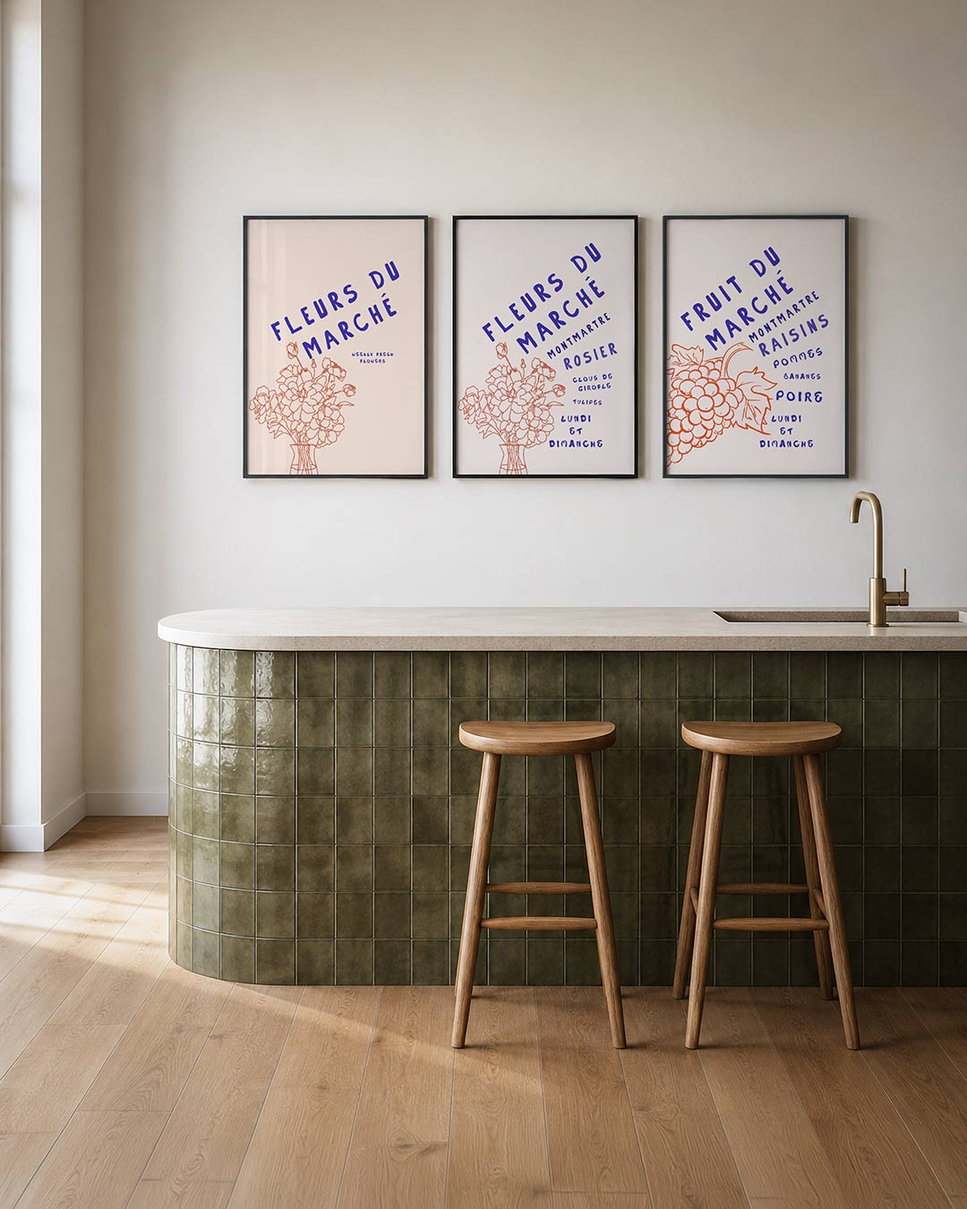 Bloemen en letters Posterset