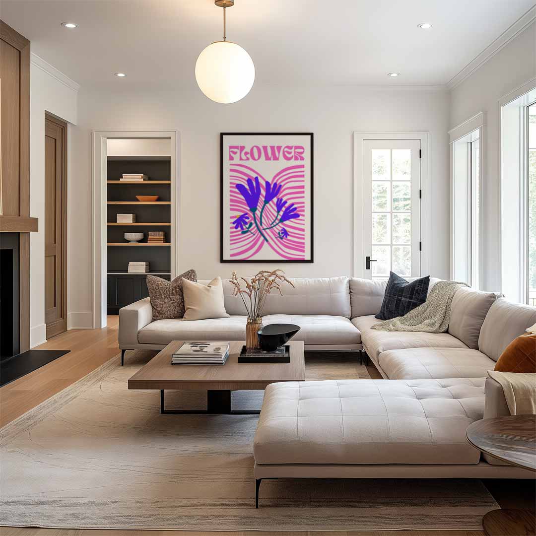 Vrolijke Bloemenexplosie Kunstwerk-canvas-dibond-plexiglas-wanddecoratie-WallArtistic