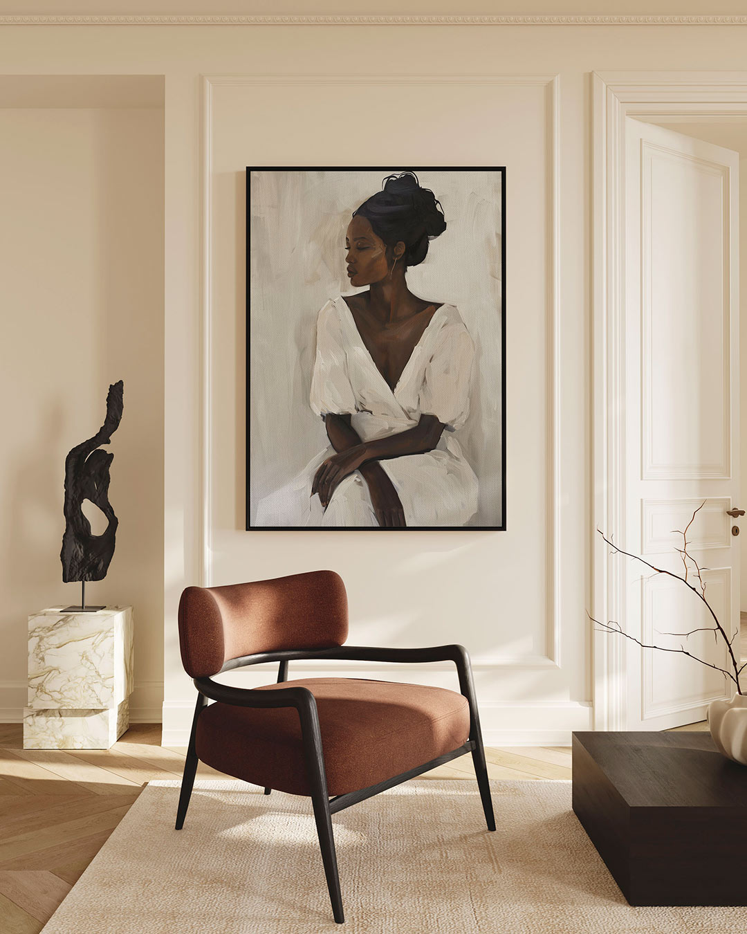 Elegante vrouwelijke pose Kunstwerk