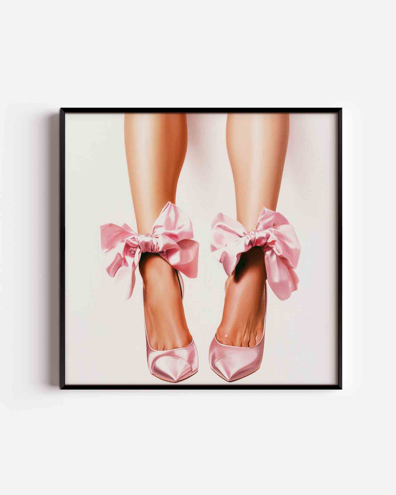 Roze strik schoenen Poster