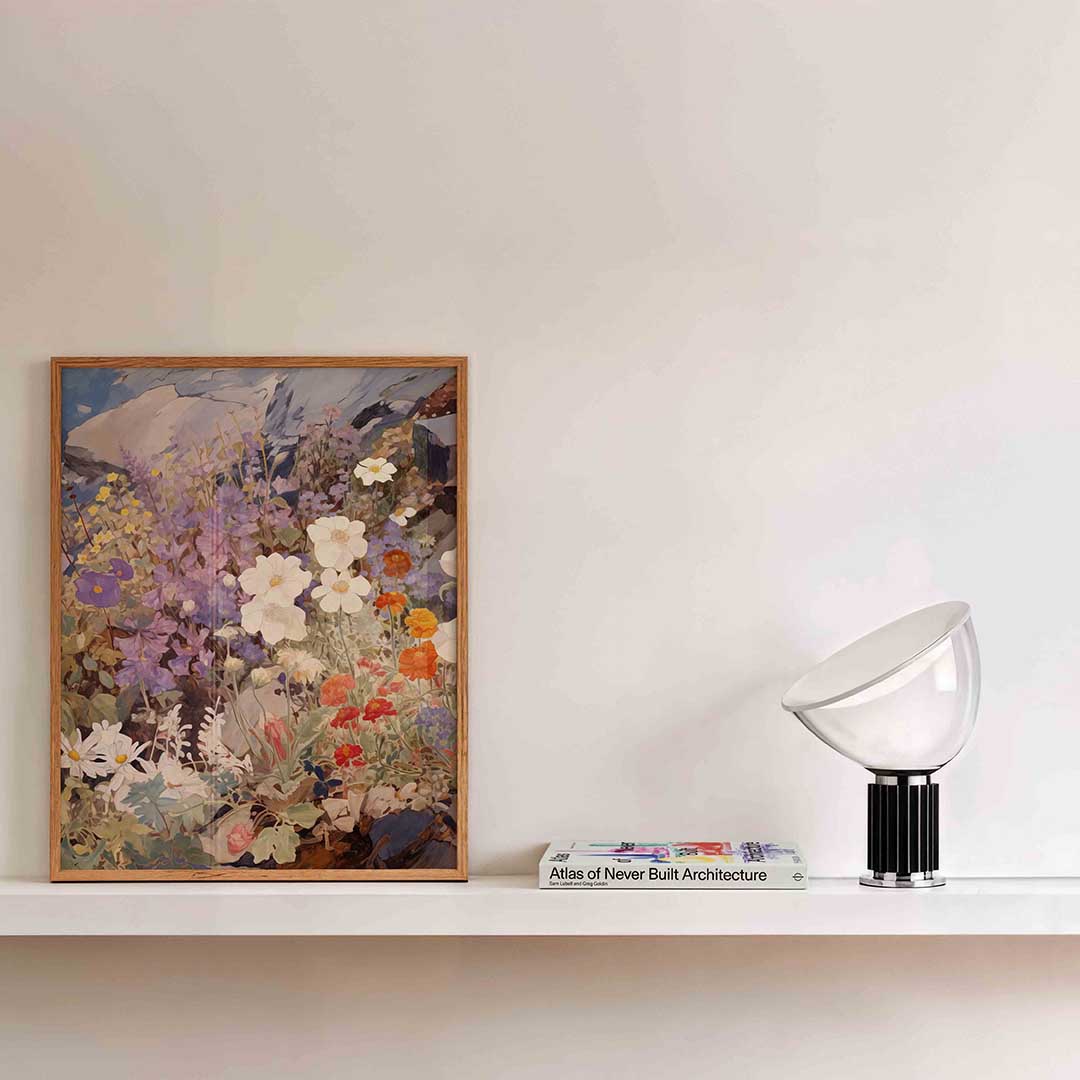 Bloemen en rotsen Poster