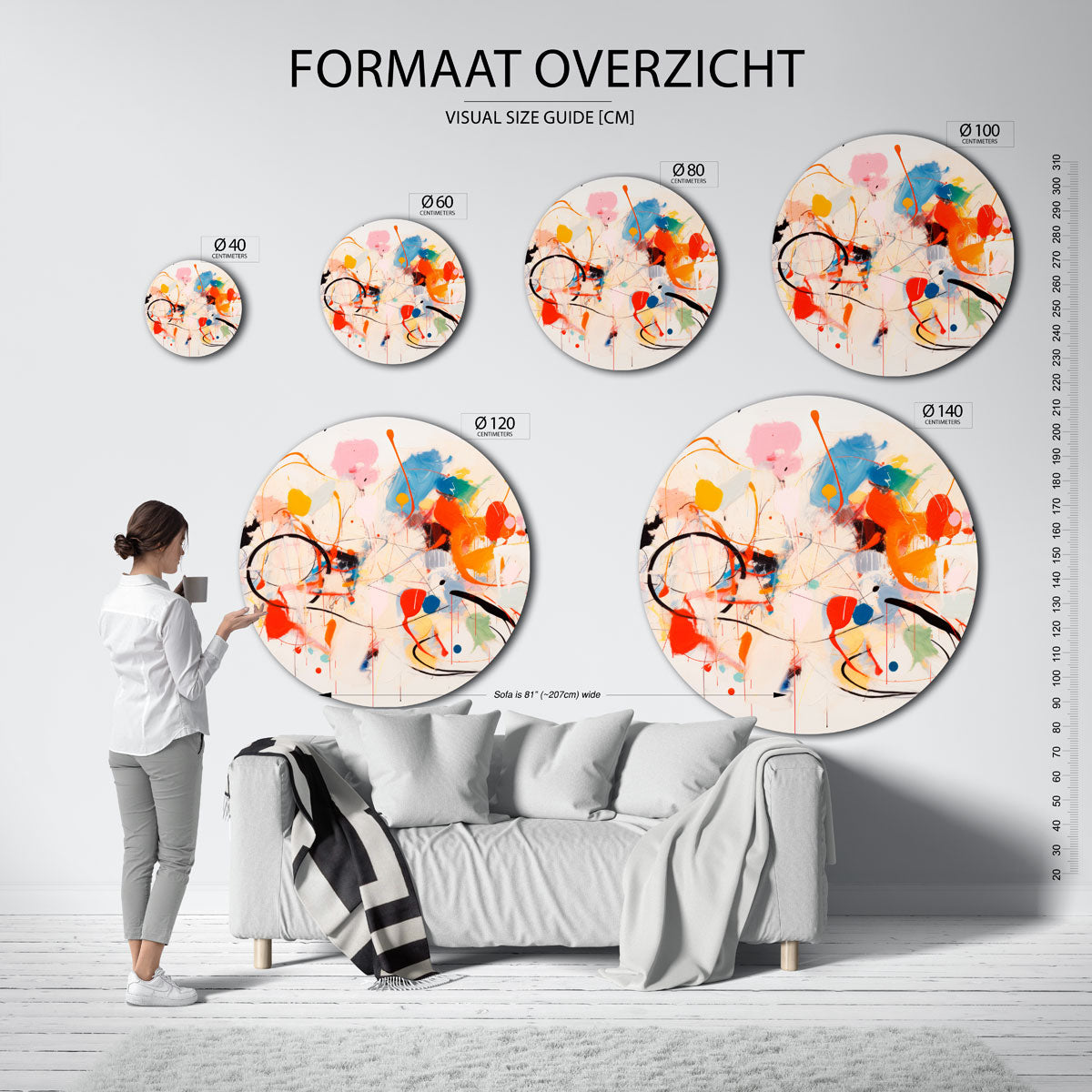 Abstracte vormen Muurcirkel