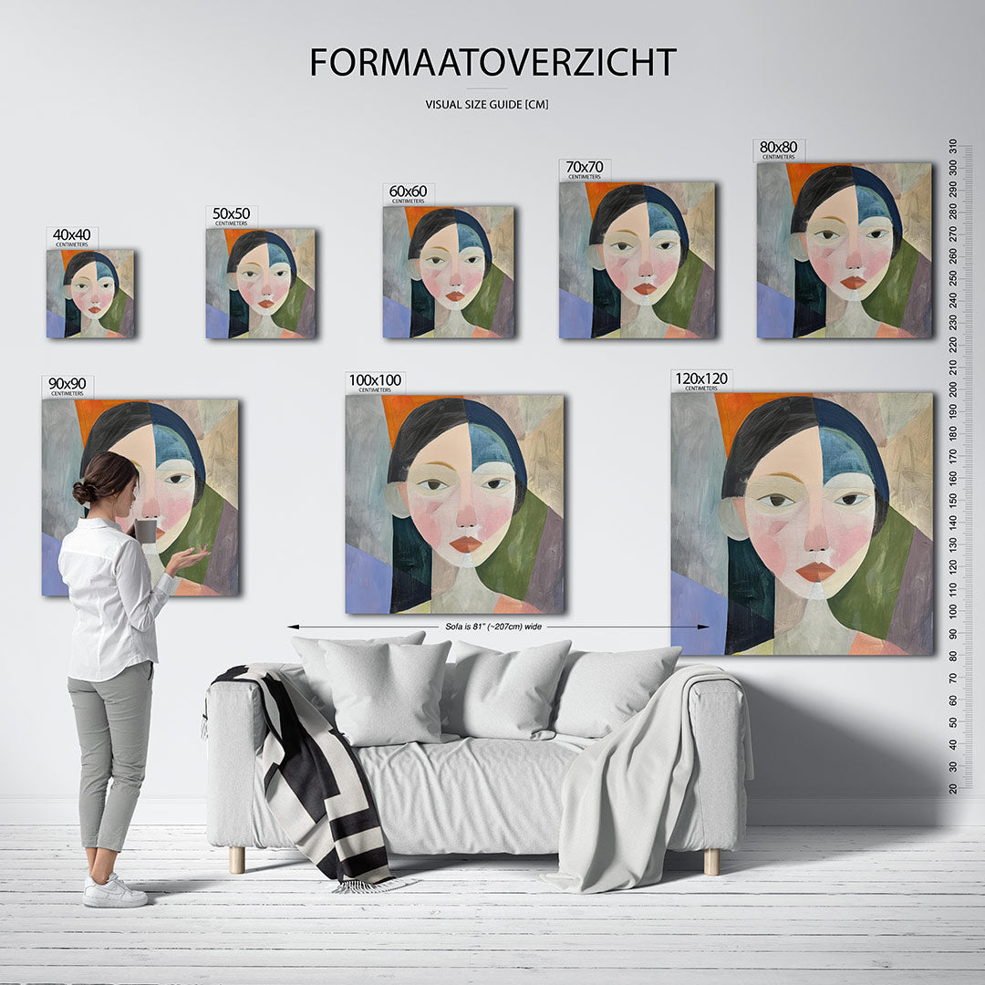 Geometrisch portret Kunstwerk
