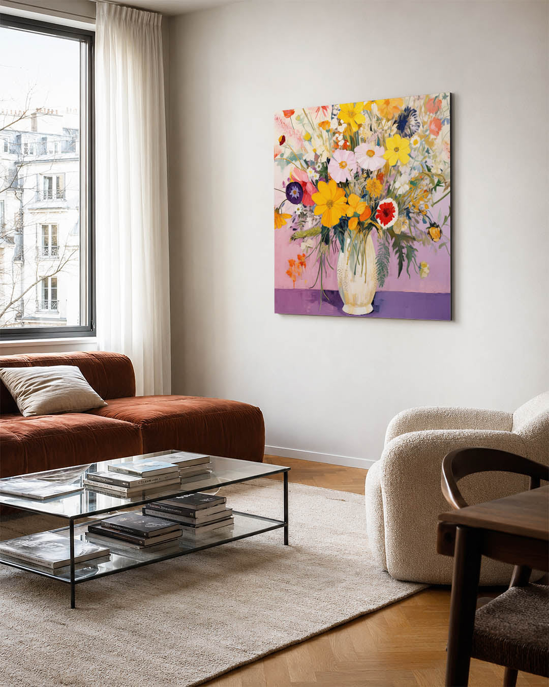 Bloemenpracht in vaas Kunstwerk