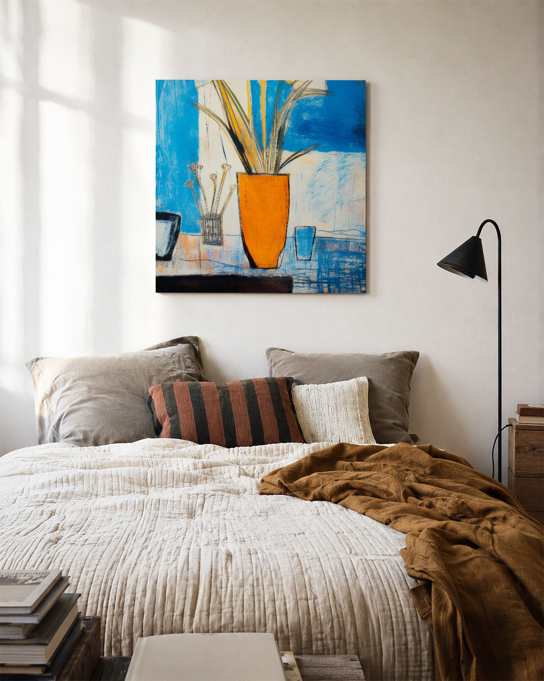 Vaas en bloemen Kunstwerk