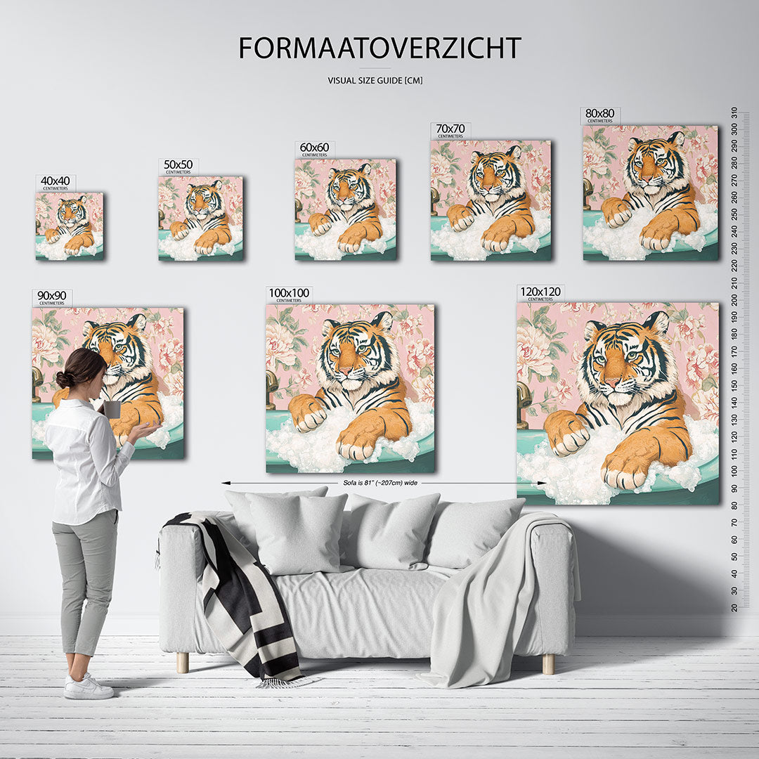 Tijger in bad Kunstwerk