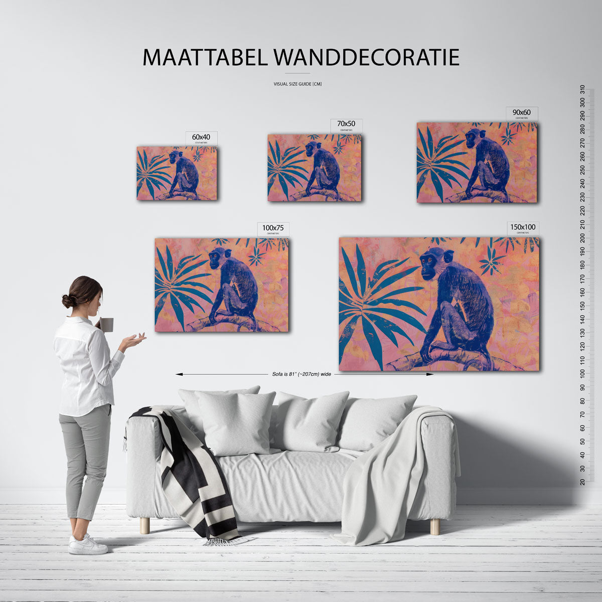 Dromerige jungle aap Kunstwerk