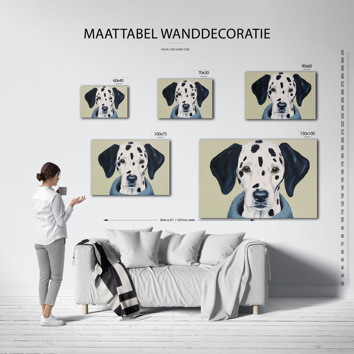 Hond in trui Kunstwerk