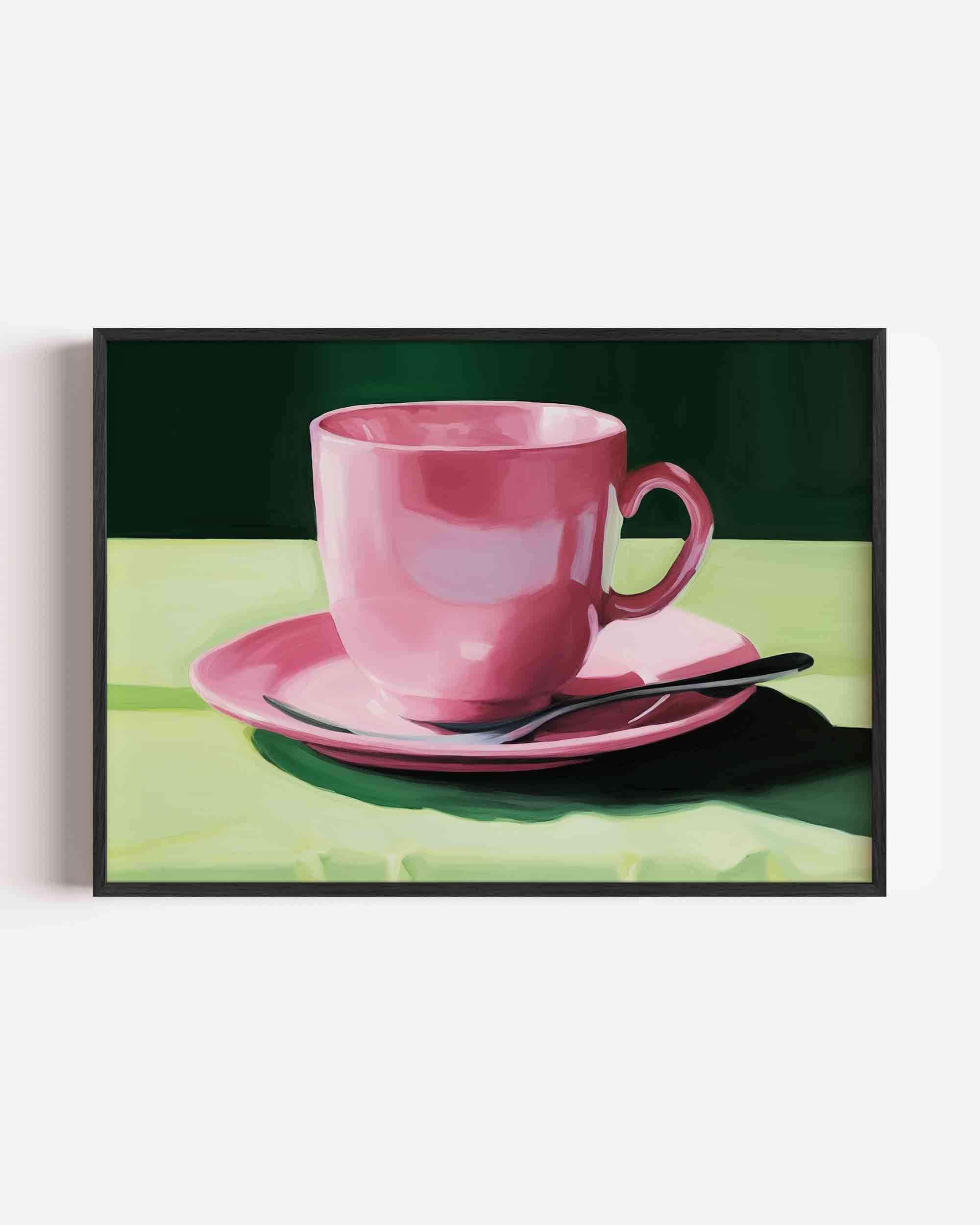 Roze kop en schotel Poster