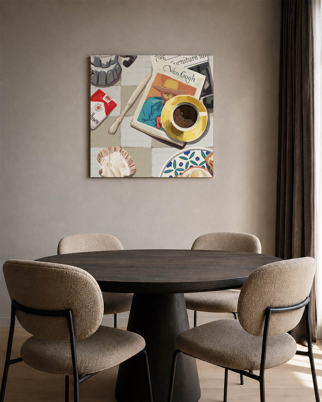 Kleurrijk ontbijt tafereel Kunstwerk