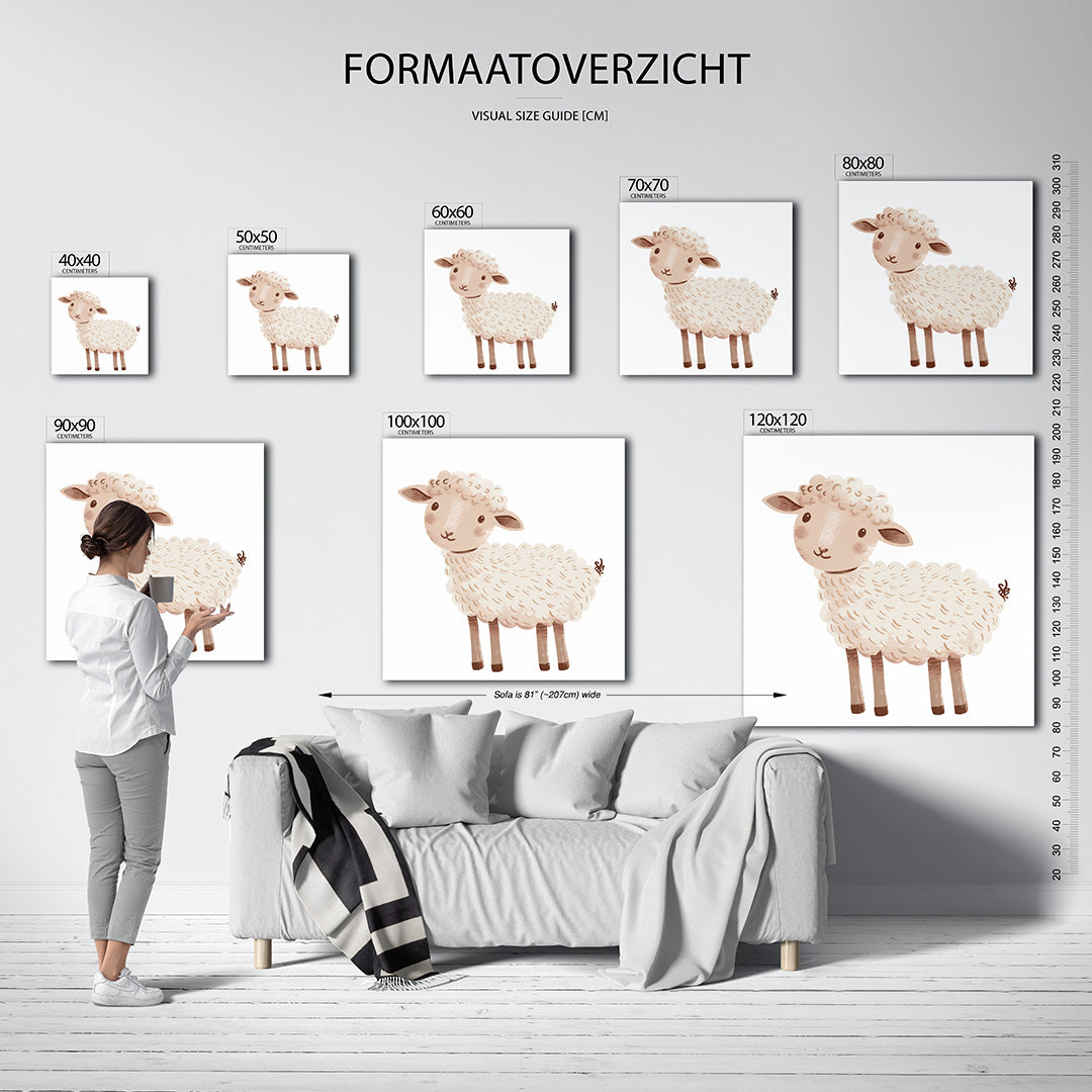 Schattig schaapje illustratie Kunstwerk